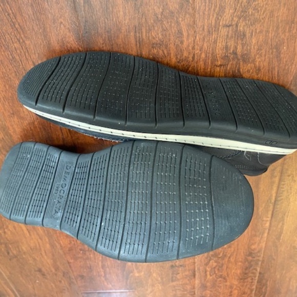 Democrata Brazil Mens Casual Navy Blue Leather Shoes Size 11.5 - Picture 5 of 11